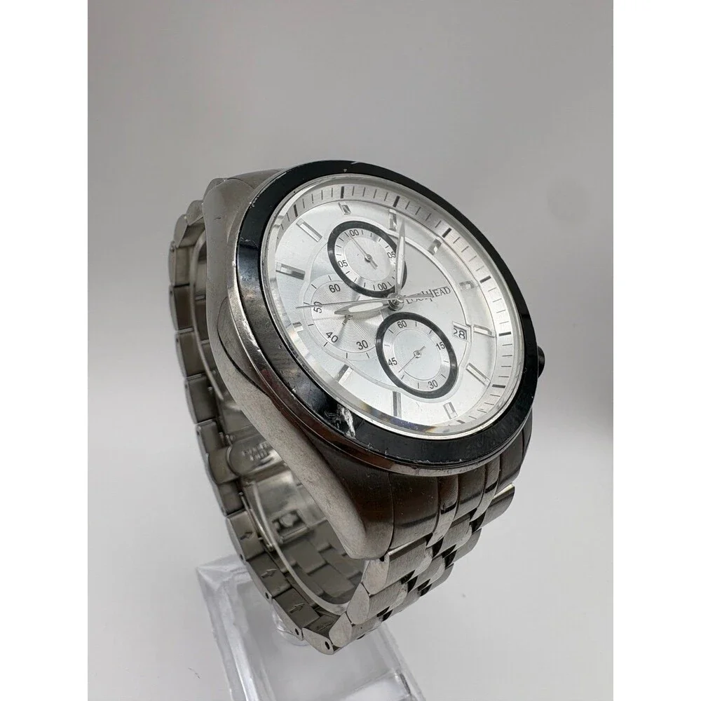Men's 47mm LochHead Chronograph Watch Stainless Steel Silver Dial Japan Movement